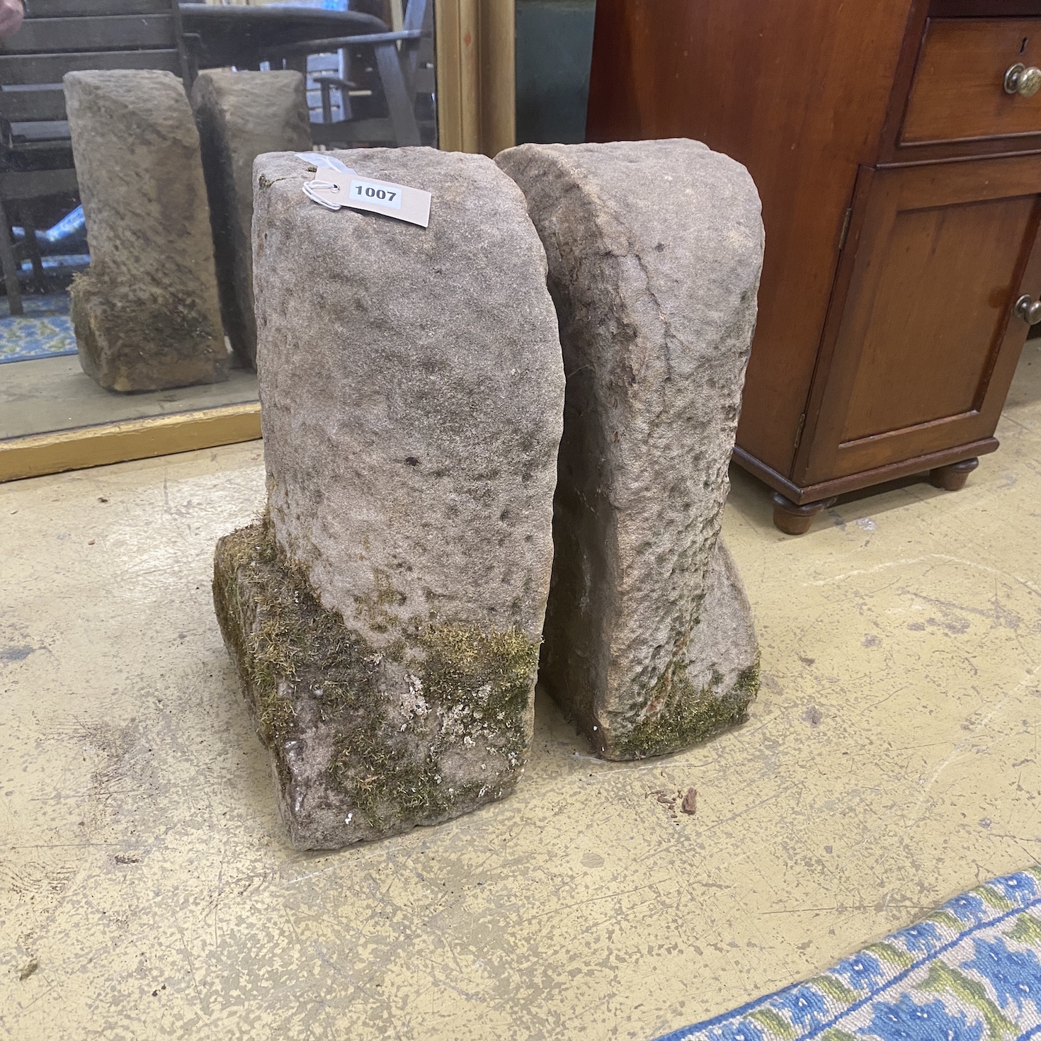 A pair of 19th century boundary stones, height 46cm